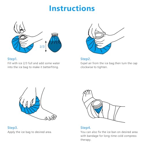 AOOWU Ice Packs for Injuries Reusable, 3 Packs Ice Bags, Hot & Cold Therapy and Pain Relief, Screw Top Hot Water Bag, Elastic Breathable No-Leak Waterproof, Soft Cold Pack for Relieve Sports Injuries - style: 3 Packs-6"/9"/11"