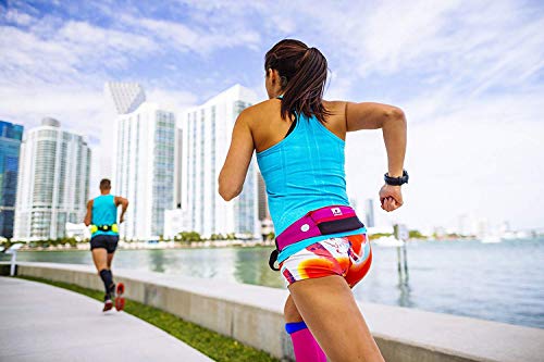 Nathan 5K Runner's Waist Pack, Nathan Running Belt Essentials for Women and Men | Smartphone Storage | Adjustable | Reflective - color: Very Berry
