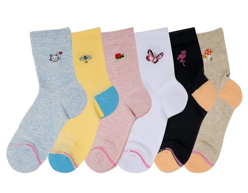 Mid-Crew Compression Socks | Half-Cushion | Dr Motion ( 6 Pairs ) - color: Assorted a
