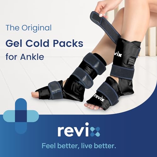 REVIX Ice Packs for Ankle, Reusable Cold Pack, 2 Packs, Black - style: Black-Pack 2