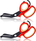 MEUUT Trauma Shears with Carabiner 7.5 Inch 2-Pack Medical Scissors - color: Red/Salmon-red/Salmon