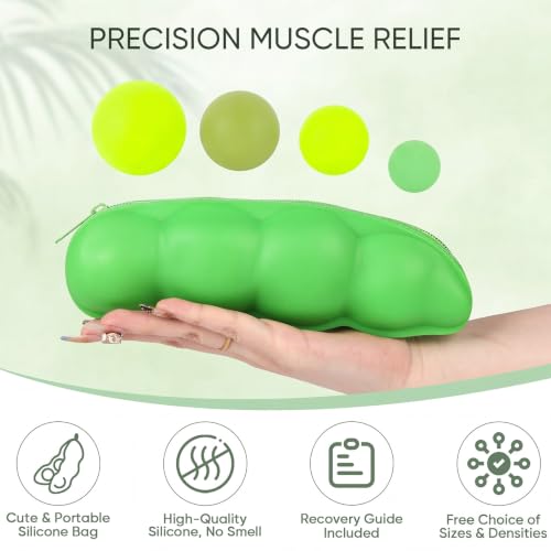 Soft & Firm Massage Lacrosse Ball Set, 4 Sizes for Myofascial Release - color: 2 Firm Green + 2 Soft Neon Lime