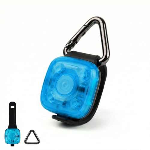 Dog Collar Light, Rechargeable LED Dog Safety Light for Night Walking, Clip-On or Strap-On Pet Light for Collar, Harness and Leash, High Visibility, Water-Resistant, USB-C, Blue - color: Blue