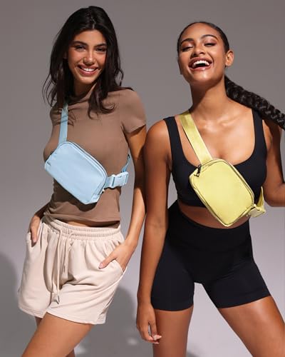 YOSHUYUKI Fanny Pack Cross Body Small Crossbody Bags for Women Men Trendy Nylon Waterproof Mini Purse Travel Running Belt Bag Lulu Dupes Bum Hip Chest Waist Pack Side Bag Must Have Fuchsia - color: Pomelo