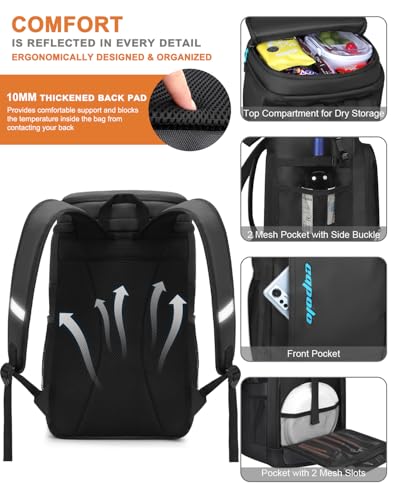 Capolo Cooler Backpack Insulated Leak Proof for Women Men Soft Cooler Bag - color: Deep Black Leather, size: 36 Cans