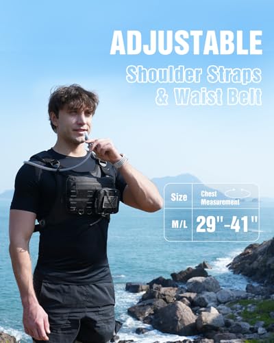 Zelvot Running Vest with 2L Water Bladder, Hydration Backpack, U.S. Design Patent, Lightweight Hydration Pack with Gear Holder, Reflective Chest Pack for Men Women - color: Olive, size: Medium-Large