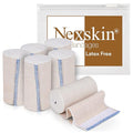 Premium Elastic Bandage Wrap (4” Wide, 6 Pack) - Nexskin Latex Free Athletic/Medical Compression Bandages Hook & Loop Fasteners at Both Ends - Lifetime Washable & Reusable Bandages - size: 6 Pack