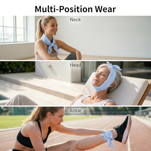 Neck Cooling Wrap for Hot Weather – Reusable Ice Pack for Neck, Cold Gel Wrap for Summer Heat Relief, Outdoor Sports, Travel, Gym – Soft Breathable Fabric, Hands-Free Flexible Design
