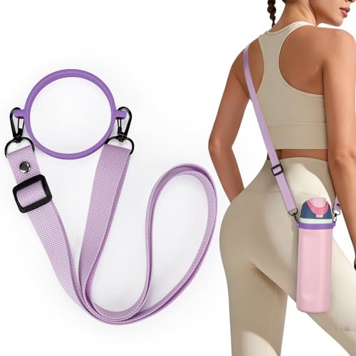 Accmor Water Bottle Strap Compatible with Owala Freesip Sway 30 oz 40 oz and Owala Freesip 24 oz 32 oz 40 oz, Adjustable Portable Water Bottle Handle Strap for Owala - color: purple