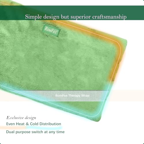 Romfox Microwavable Heating Pad for Pain Relief, Moist Heat for Cramps, Muscles, Joints, Back, Neck and Shoulders, Heat Compress Pillow, for Both Hot and Cold Therapy Green 17 * 8.7 Disassemble