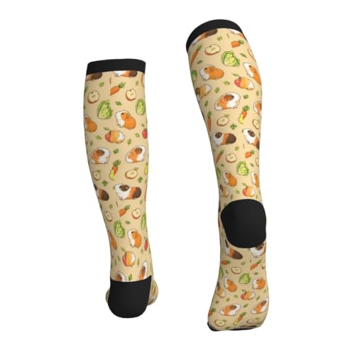 Avocado Compression Socks Women Men Knee High Stock for Running Work Support Nurses Travel - color: Guinea Pig