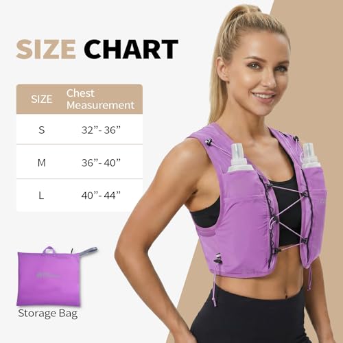 Running Vest for Women Lightweight Hydration Packable - color: Purple, size: Large