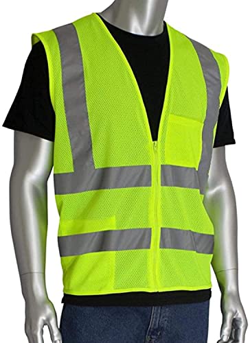 CustomGrips BY SISO SAFETY Vest 4X-Large, with Reflective Strips for Safety, High Visibility Safety Vest with Pockets, Breathable Fabric Multipurpose Work Vest for Men and Women ANSI Class 2 Vest