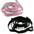 Stretching Strap Yoga Strap with Loops for Physical Therapy, Non-Elastic - color: Black+Pink/Light Gray