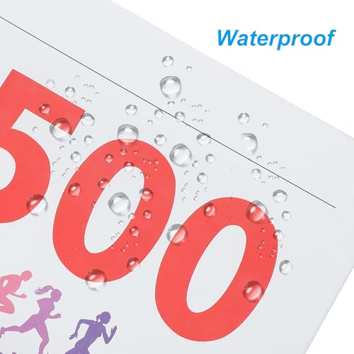 PATIKIL Tearproof Running Bib Numbers, Medals Waterproof Race Competitor Numbers with Safety Pin for Marathon Sports Game Competition Runner - style: 1-500