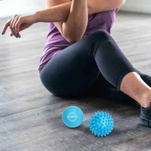 Massage Ball Set, Spiky Ball & Lacrosse Ball for Body Massage, Muscle Relief, Deep Tissue, Myofascial Release, Massager for Neck, Shoulder, Back, Foot or Muscle Tension (Blue) - color: Blue