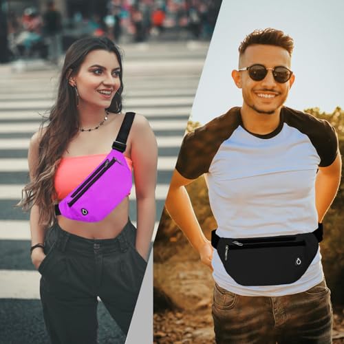 Fanny Pack for Women Men,Crossbody Water Resistant Sports Waist Bag Pack - color: 1pack-purple