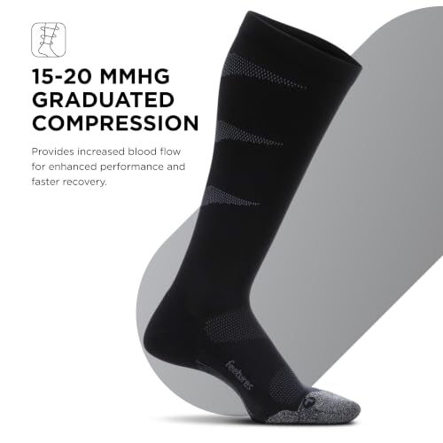 Feetures Compression Knee High Socks - Graduated Compression Socks for Women & Men - (1 Pair) - color: Black, size: Medium