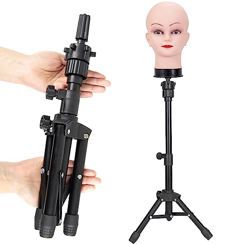 ZQIAN BEAUTY 25 Inch Wig Stand Tripod, Adjustable Mannequin Head Stand, Wig Head Stand for Training Heads And Canvas Block Head (Mannequin Head Not Included) - color: Black, size: 25 Inch