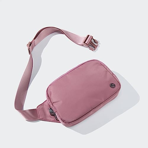 Pander Belt Bag Large 2L, Nylon Fanny Pack Purse for Women and Men with Adjustable Strap - color: Dune Pink