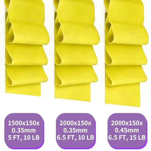 Resistance Bands Long Non-Latex Elastic Stretch Bands - color: Yellow-10/15lb, size: 5ft/6.5ft