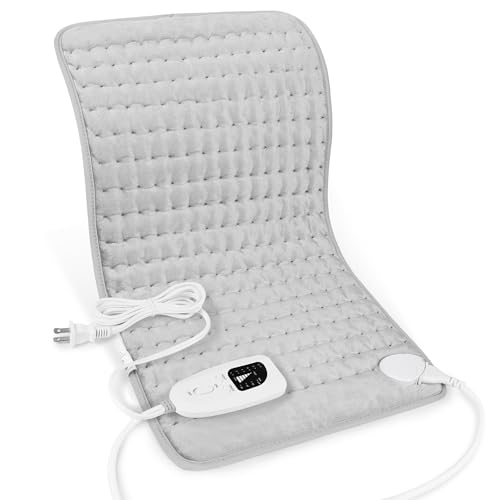 Heating Pad,Heated Blanket,Heating Pad for Back Neck,Silvergray,24x12 in - color: Gray, size: 24x12 Inch