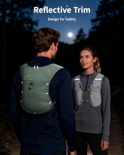 ECOHUB Running Hydration Vest Backpack, Lightweight Hydration Pack Bag Daypack for Hiking Cycling Marathon Backpack Vest for Women Men (No Bladder Included)
