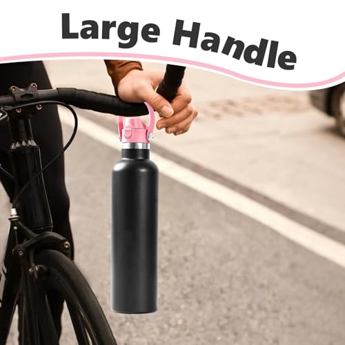 EIPOSAU Auto Flip Lid for Hydro Flask Standard Mouth Bottle, Spout lid for HydroFlask Narrow Mouth Bottle, Replacement Lid with Button Lock - color: Pink