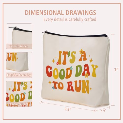 Running Gifts for Women Makeup Bag, It's a Good Day to Run Pouch