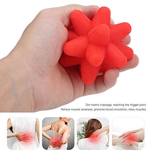 Massage Ball Silicone,Spiky Massage Ball for Trigger Point Massage, Deep Tissue Tai Chi Ball for Myofascial Release Acupoint Stimulation Exercise Recovery(Red)