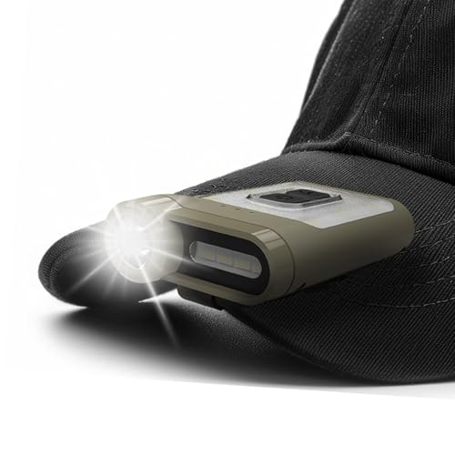 Claymore Capon 65A+ Tan Ultra-Light Clip-On Cap Light – USB-C Rechargeable 230LM LED Compact Headlamp | 3 Modes IP54 Water-Resistant Up to 19 Hrs Runtime for Camping, Running, Outdoor - color: 65A+ (Tan)
