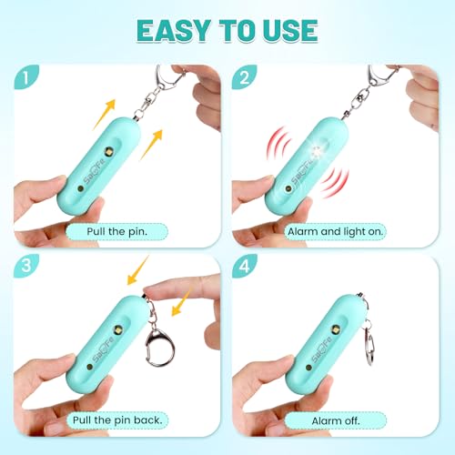 Personal Safety Alarm - Waterproof Rechargeable Security Alarm - 140dB Extra Loud Siren & Strobe Light - Self Defense Keychain - Gift for Women, Teenagers, College Girls, Seniors（Aqua+Aqua） - color: Aqua+Aqua