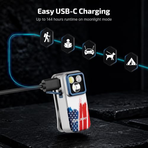 OLIGHT Oclip Pro Rechargeable EDC Clip-on Flashlight, Stars & Stripes - color: Stars & Stripes Edition