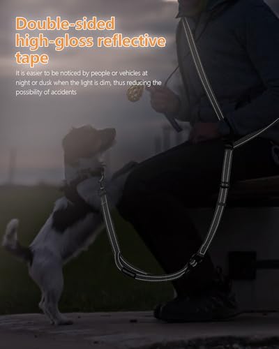 Hands Free Dog Leash, Multifunctional Crossbody Dog Leash - color: Gray, size: Large-5.9-9.5ft