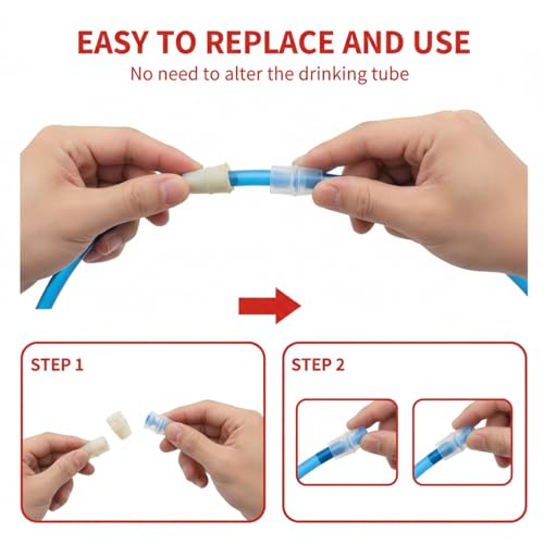 6PCS Silicone Bite Valve Replacement Nozzles, Bite Valve Replacement Sheath for Water Bladder Reservoirs, Hydration Pack Bite Valve Sheath Safe Nozzle Mouthpiece Replacement Compatible with Osprey