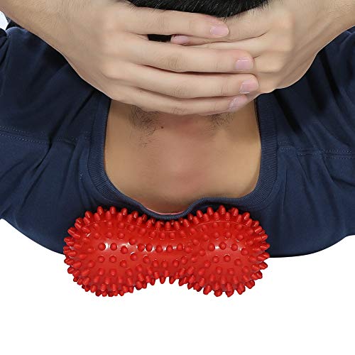 Spiky Massage Ball Peanut Massager Ball Fitness Exercise Mobility Peanut Ball Pain Muscle Steess Foot Myofascial Relief for Plantar Fasciitis Heel Foot Arch Pain () - color: Pink
