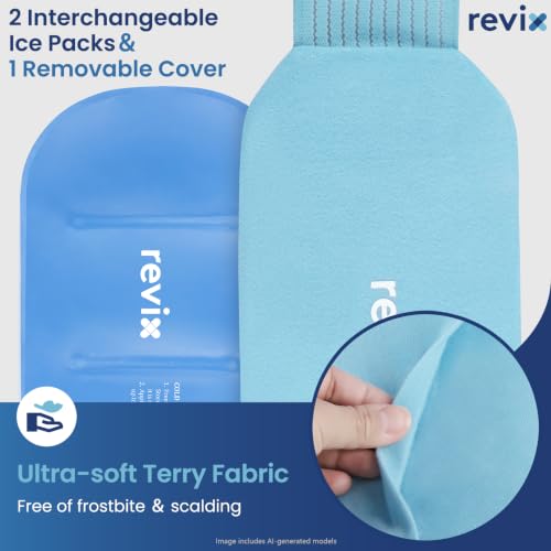 REVIX Large Cold Packs for Injuries, Hot & Cold Compress with 2 Gel Packs - color: Blue, size: Large 12 x 6 Inch