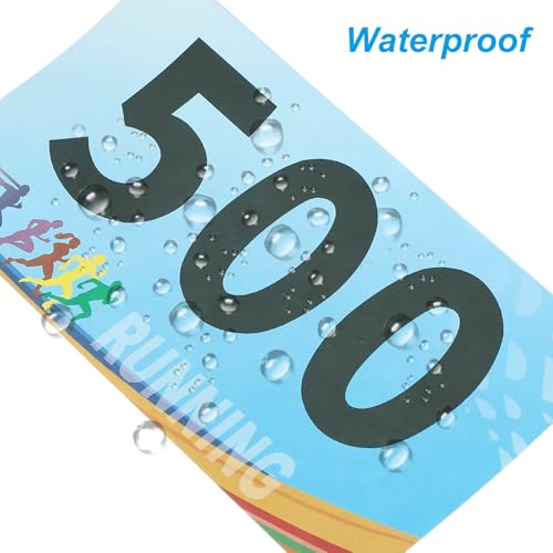 PATIKIL Tearproof Running Bib Numbers, Race Competitor Numbers - size: 7x4 Inch, style: 1-500