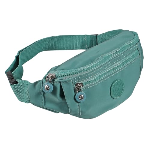 Large Crossbody Fanny Pack with 3-Zipper Pockets,Gifts for Enjoy Sports Festival Workout Traveling Running Casual Hands-Free Wallets Waist Pack Phone Bag Fits All Phones (Green) - color: Green