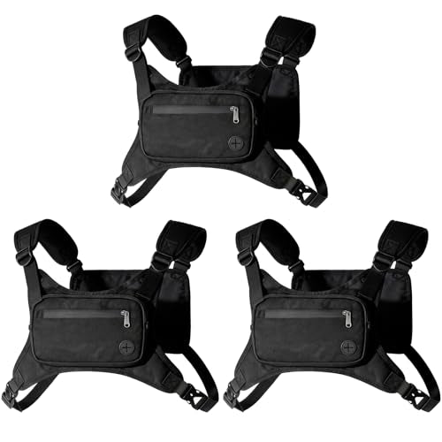 Hsei 3 Water Resistant Chest Bag for Men Running Vest for Workouts Running Phone Holder Extra Storage Lightweight Sports Cycling Pack