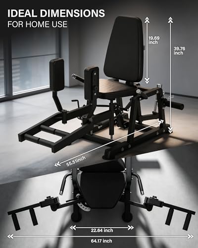 HVO Hip Abductor Machine,6-Level Adjustable,360°Rotating Pad,1600LBS - color: Black