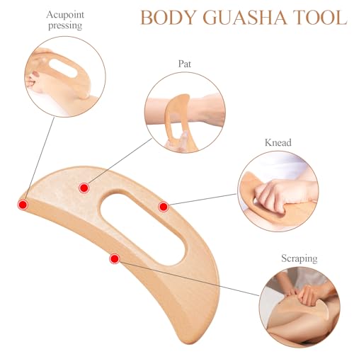 3Pcs Wood Therapy Massage Tools Lymphatic Drainage Massager Wooden Massager Body Sculpting Tools for Maderoterapia,Anti-Cellulite,Pain Relief(3-in-1 Massager) - style: 3-in-1 Massager