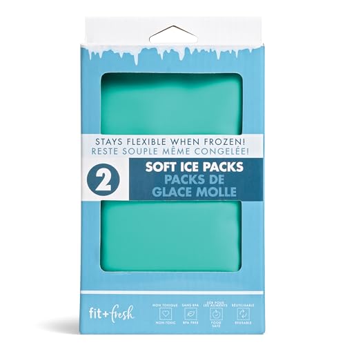 Fit & Fresh Cool Coolers Soft Ice Packs for Lunch Bags & Coolers, 2pk - color: Teal (2 Pack)