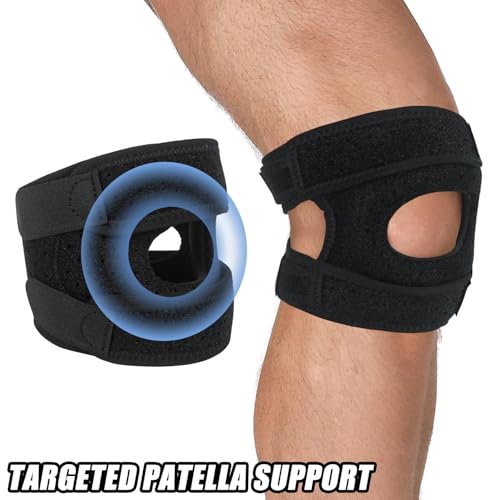 Luwint Patellar Tendon Support Strap with Gel Pad, Adjustable Knee Brace for Men and Women Knee Pain Relief, Arthritis, Sports (Black) - color: Black