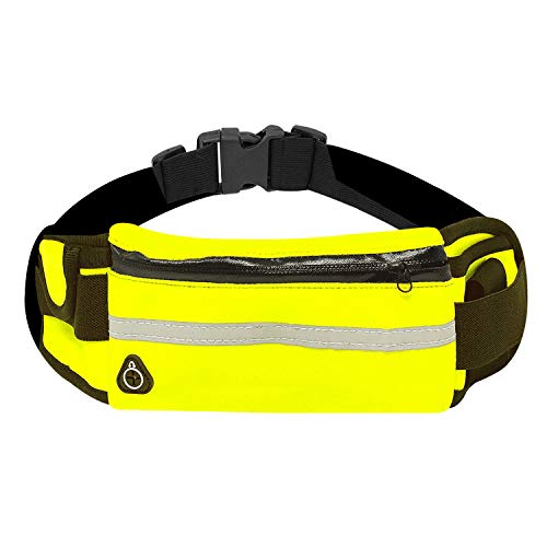 allydrew Adjustable Neoprene Running Belt, Waterproof Fanny Pack, Workout Pouch for Running Jogging Hiking, Yellow - color: Yellow
