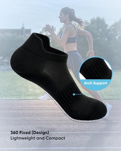 SIXDAYSOX Ankle Socks for Women Thin Breathable Cotton No Show Socks Womens - color: 5 Pairs-black, size: 9-11