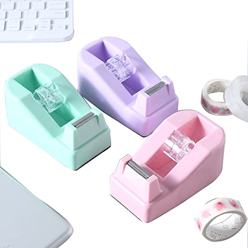 WELSTIK Desktop Office Tape Dispenser Non-Skid Base, for Packaging in Office,Restaurant, Flower Shop,Cake Shop,Pink - color: Pink