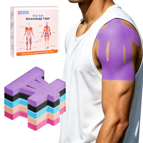 Precut Kinesiology Tape for Shoulder, 10 Pcs, Purple - color: Purple, size: 10 Pcs