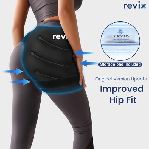 REVIX Extra Large Hip Ice Pack Wrap After Surgery, Cold Packs for Hip - color: Black