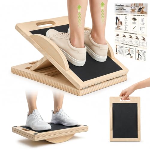 3-in-1 Wooden Slant Board, Calf Stretcher & Balance Board